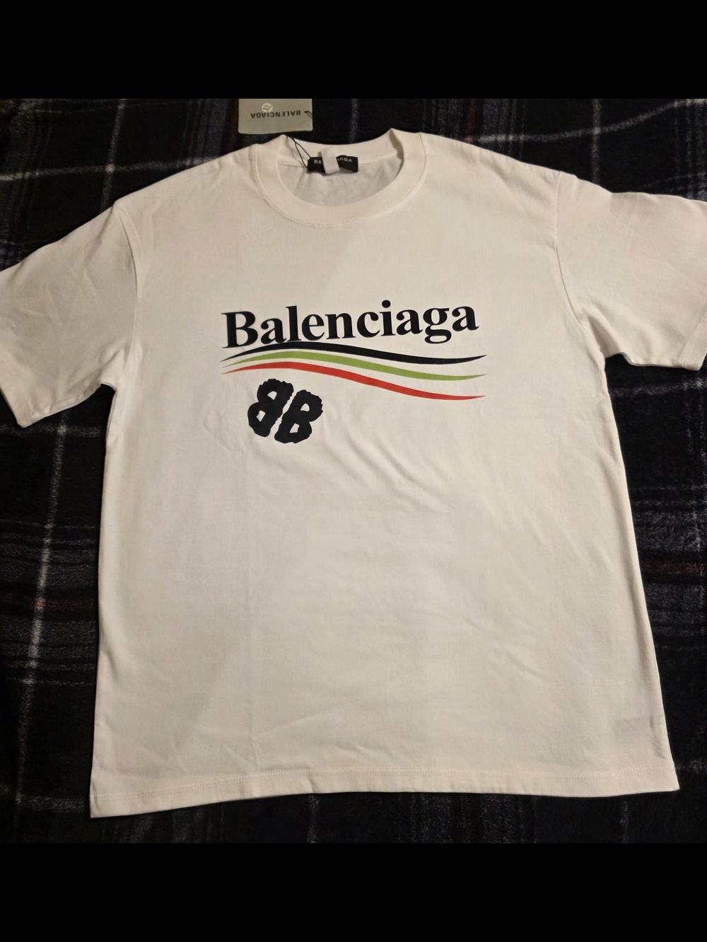 Balenciaga White Graphic Logo Short-Sleeve T-Shirt - Picture 2 of 9